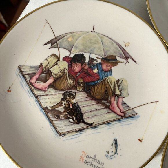 Gorham + Norman Rockwell Set of 3 Collectors Item Plates EUC 1975  China Plate - Picture 3 of 9